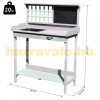 Planter table, garden table with drawer 92 x 42.5 x 119.5 cm in grey-mint green