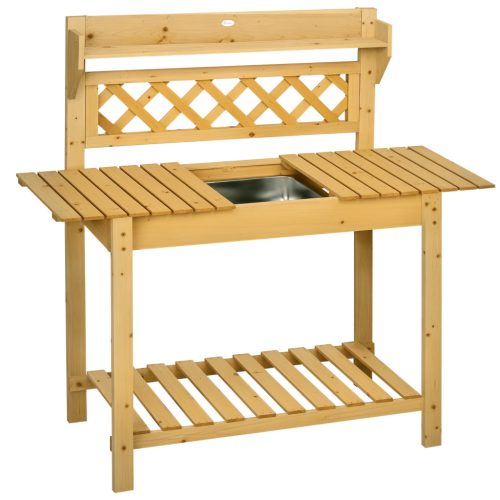 Planting table 80x40x84 cm gardening table pine wood work table