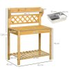Planting table 80x40x84 cm gardening table pine wood work table
