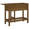 Plant planting table in gray color, metal worktop and 2 shelves