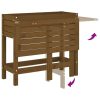 Plant planting table in gray color, metal worktop and 2 shelves