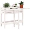 Plant planting table in gray color, metal worktop and 2 shelves