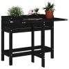Plant planting table in gray color, metal worktop and 2 shelves