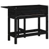 Plant planting table in gray color, metal worktop and 2 shelves
