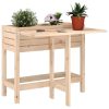 Plant planting table in gray color, metal worktop and 2 shelves