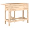 Plant planting table in gray color, metal worktop and 2 shelves