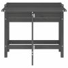 Plant planting table in gray color, metal worktop and 2 shelves