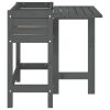 Plant planting table in gray color, metal worktop and 2 shelves