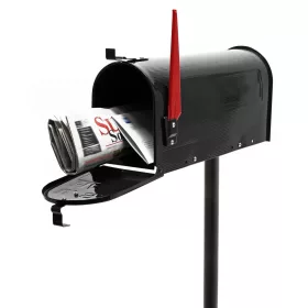   Amerikai stílusú postaláda fekete levél újság tartó állvánnyal horganyzott acél levélszekrény