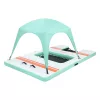 Felfújható úszódokk napellenzővel és kisállat rámpával 305x183 cm lebegő vízi platform