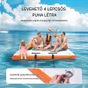 Felfújható úszódokk platform 457x182 cm prémium vízi pihenősziget létrával