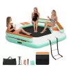 Felfújható úszódokk háttámlával 260x260 cm hatszögletű lebegő vízi platform
