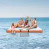 Felfújható úszódokk 243x152 cm kompakt lebegő vízi platform medencéhez és strandoláshoz