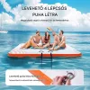 Felfújható úszódokk platform 213x213 cm csúszásmentes felfújható vízi pihenősziget létrával