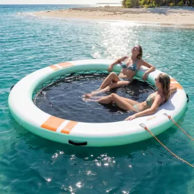   Felfújható úszódokk napellenzővel 305 cm kör alakú lebegő vízi platform