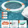 Felfújható úszódokk napellenzővel 305 cm kör alakú lebegő vízi platform