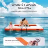 Felfújható úszódokk platform 304x304 cm hálós középrésszel prémium vízi pihenősziget létrával 1,21x2,13 m trambulinhálóval