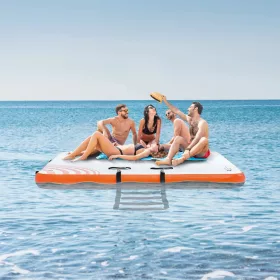   Felfújható úszódokk 182x152 cm kompakt lebegő vízi platform medencéhez és strandoláshoz