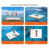 Felfújható úszódokk 182x152 cm kompakt lebegő vízi platform medencéhez és strandoláshoz