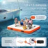 Felfújható úszódokk 182x152 cm kompakt lebegő vízi platform medencéhez és strandoláshoz