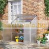 Garden greenhouse 129.5x58x140.5 cm polycarbonate greenhouse with aluminum frame