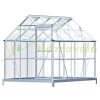 Greenhouse aluminum frame polycarbonate greenhouse 250x185x195 cm 7.6 m³ with galvanized steel base