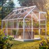 Greenhouse aluminum frame polycarbonate greenhouse 250x185x195 cm 7.6 m³ with galvanized steel base