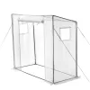 Fóliasátor 195x77x146/168 cm üvegház 2 ablakkal és PE fóliával