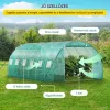 Íves tetős üvegház 6,1x 3x2,1 m zöld fóliasátor horganyzott acélvázzal és 12 ablakkal 