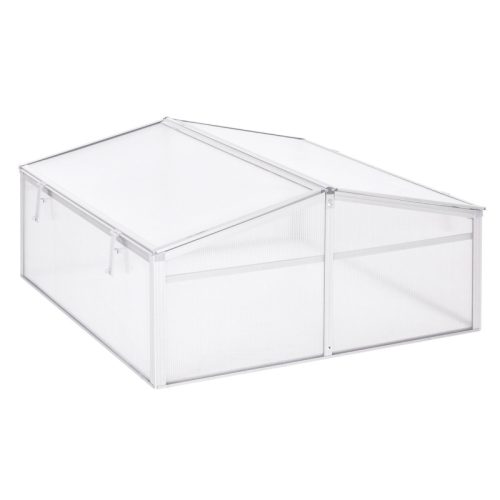 Mini greenhouse polycarbonate greenhouse 100x100x48 cm aluminum frame plant house for growing fruits, vegetables and plants 