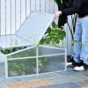 Mini greenhouse polycarbonate greenhouse 100x100x48 cm aluminum frame plant house for growing fruits, vegetables and plants 