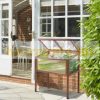 Mini greenhouse wooden frame raised bed 90x50x93 cm greenhouse for growing fruit, vegetables and plants 