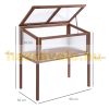 Mini greenhouse wooden frame raised bed 90x50x93 cm greenhouse for growing fruit, vegetables and plants 