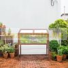 Mini greenhouse wooden frame raised bed 90x50x93 cm greenhouse for growing fruit, vegetables and plants 