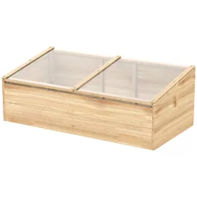 Mini üvegház fa keretes ültetőláda 100x50x35 cm melegház gyümölcs, zöldség és növény termesztéséhez