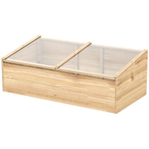 Mini greenhouse wooden frame planter box 100x50x35 cm greenhouse for growing fruits, vegetables and plants 