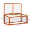 Mini greenhouse wooden frame polycarbonate greenhouse 90x46x40 cm for growing fruit, vegetables and plants 