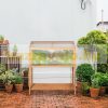 Mini greenhouse with wooden frame high bed shelf 90x51x103 cm greenhouse for growing fruits, vegetables and plants 