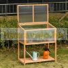 Mini greenhouse with wooden frame high bed shelf 90x51x103 cm greenhouse for growing fruits, vegetables and plants 