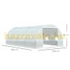 Greenhouse 600x300x200 cm foil tent for growing plants with 8 side windows white