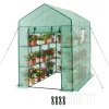 Fóliasátor 137x206x196 cm üvegház 14 polccal, 2 szinttel és PE fóliával