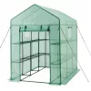 Fóliasátor 137x206x196 cm üvegház 14 polccal, 2 szinttel és PE fóliával