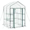 Fóliasátor 137x137x196 cm üvegház 10 polccal, 2 szintes PVC burkolattal