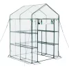 Fóliasátor 137x137x196 cm üvegház 10 polccal, 2 szintes PVC burkolattal