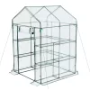 Fóliasátor 137x137x196 cm üvegház 10 polccal, 2 szintes PVC burkolattal