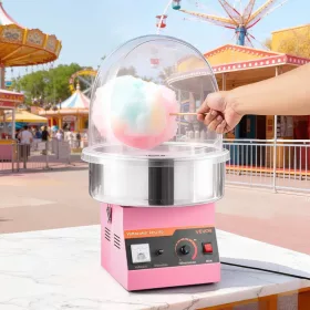   CandyDream elektromos vattacukor készítő gép 1000W rózsaszín vattacukor gép akril fedéllel