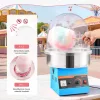 Elektromos vattacukor készítő gép 1000W akril fedéllel kék háztartási vattacukor gép családi rendezvényekhez