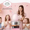 Elektromos vattacukor készítő gép 1000W fedéllel professzionális vattacukor gép rózsaszín kivitelben