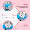 Kereskedelmi elektromos vattacukor készítő gép kocsival 1000W kék 52 cm-es mobil vattacukor gép tárolófiókkal 
