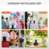 Elektromos vattacukor készítő 1 kW-os piros kereskedelmi vattacukor készítő fedéllel, rozsdamentes acél tállal
